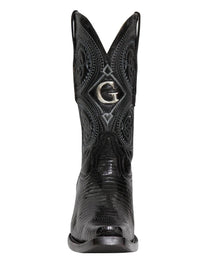 El General Men's Exotic Lizard Cowboy Boots–Black 45072 - OriginalWestern.com