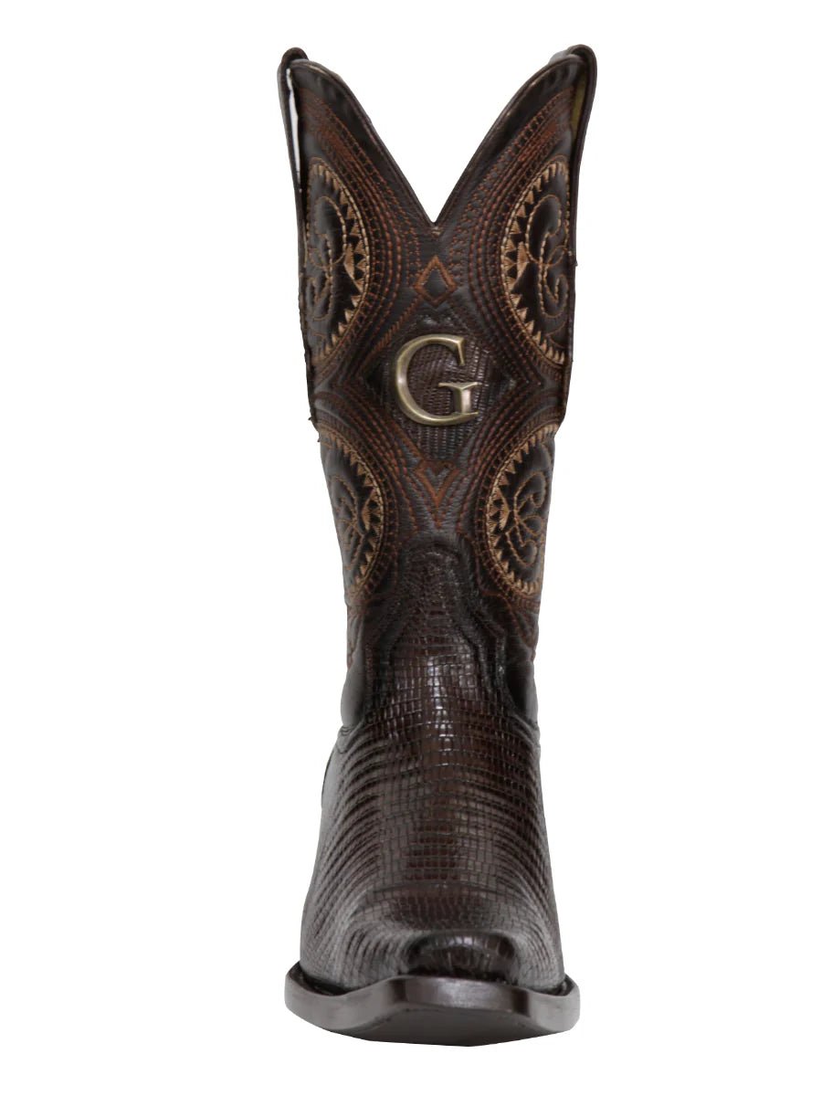 El General Men's Exotic Lizard Cowboy Boots–Brown 45073 - OriginalWestern.com