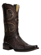 El General Men's Exotic Lizard Cowboy Boots–Brown 45073 - OriginalWestern.com