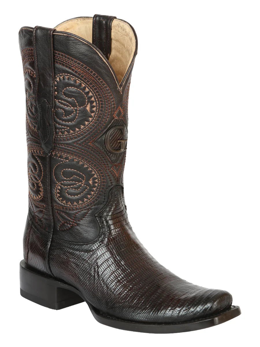 El General Men's Exotic Lizard Cowboy Boots–Brown 45513 - OriginalWestern.com