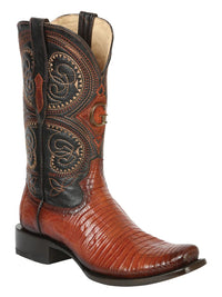 El General Men's Exotic Lizard Cowboy Boots–Cognac 45514 - OriginalWestern.com