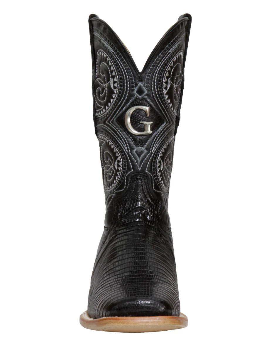 El General Men's Exotic Lizard Rodeo Cowboy Boots–Black 45069 - OriginalWestern.com