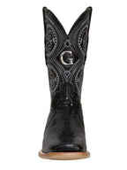 El General Men's Exotic Lizard Rodeo Cowboy Boots–Black 45069 - OriginalWestern.com