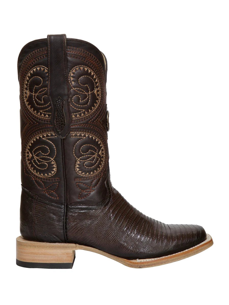 El General Men's Exotic Lizard Rodeo Cowboy Boots–Brown 45070 - OriginalWestern.com