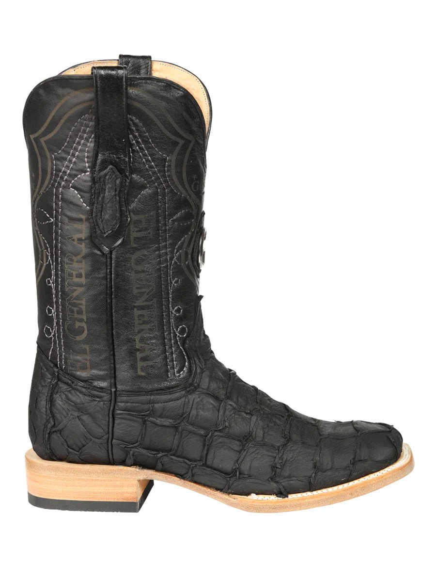 El General Men's Exotic Monster Fish Rodeo Cowboy Boots–Black 45083 - OriginalWestern.com