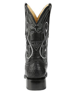 El General Men's Exotic Ostrich Leg Cowboy Boots–Black 45067 - OriginalWestern.com