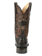 El General Men's Exotic Ostrich Leg Cowboy Boots–Brown 45068 - OriginalWestern.com