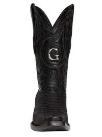 El General Men's Exotic Phyton Leather Cowboy Boots–Black 45087 - OriginalWestern.com