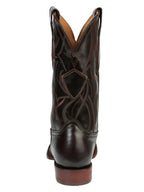 El General Men's Full Grain Leather Square Toe Cowboy Boot–Laser Engraved Brown 45173 - OriginalWestern.com