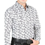 El General - Men's Gray Western Shirt with Bucking Horse Design 44325 - OriginalWestern.com