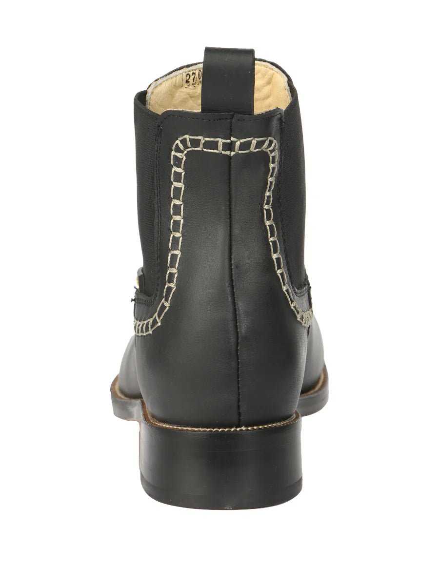 El General Men's Leather Ankle Boots–Black 45420 - OriginalWestern.com