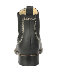 El General Men's Leather Ankle Boots–Black 45420 - OriginalWestern.com