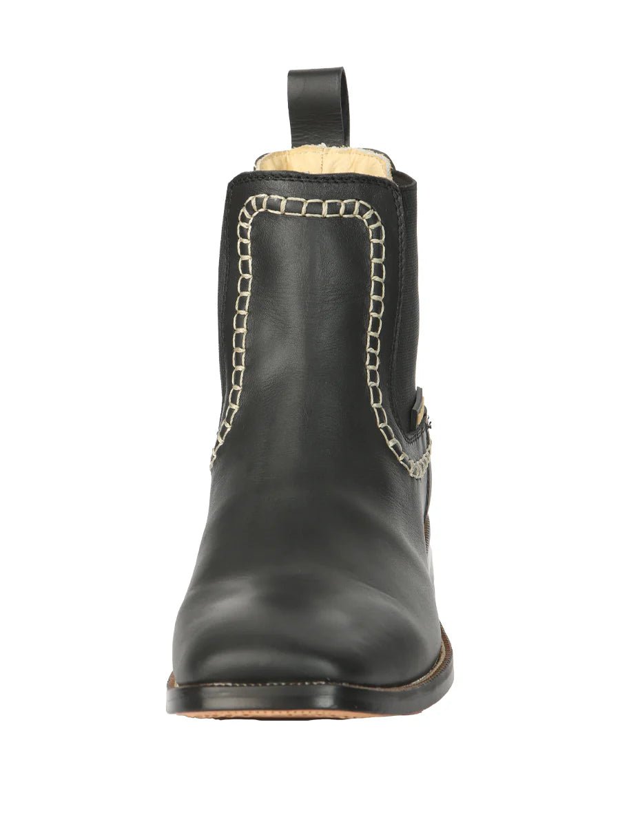 El General Men's Leather Ankle Boots–Black 45420 - OriginalWestern.com