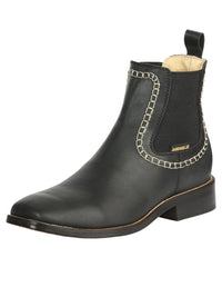 El General Men's Leather Ankle Boots–Black 45420 - OriginalWestern.com