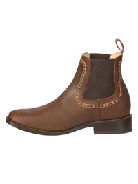 El General Men's Leather Ankle Boots–Brown 45421 - OriginalWestern.com