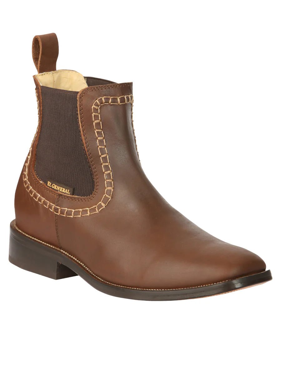 El General Men's Leather Ankle Boots–Brown 45421 - OriginalWestern.com