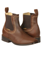 El General Men's Leather Ankle Boots–Brown 45421 - OriginalWestern.com