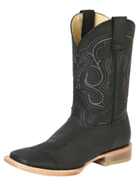 El General Men's Leather Cowboy Boot–Black 43534 - OriginalWestern.com