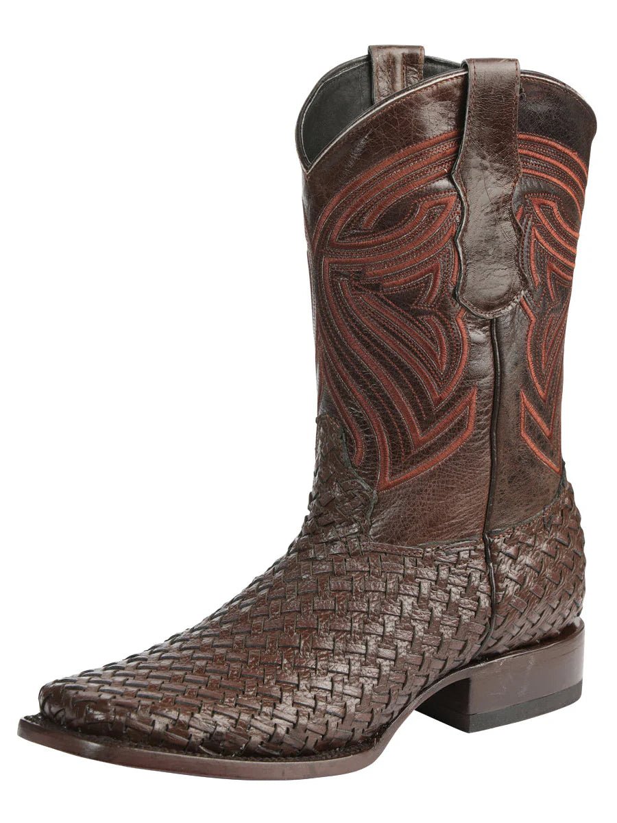 El General Men's Leather Rodeo Boots Petatillo–Brown 45401 - OriginalWestern.com