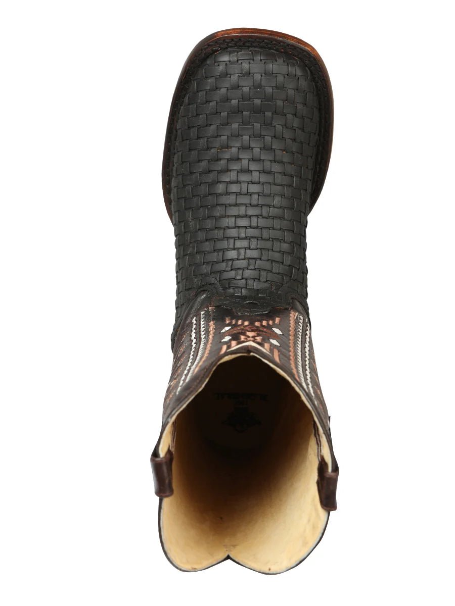 El General Men's Leather Rodeo Boots Petatillo–Crazy Brown 44861 - OriginalWestern.com