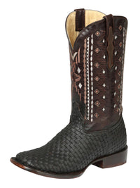 El General Men's Leather Rodeo Boots Petatillo–Crazy Brown 44861 - OriginalWestern.com