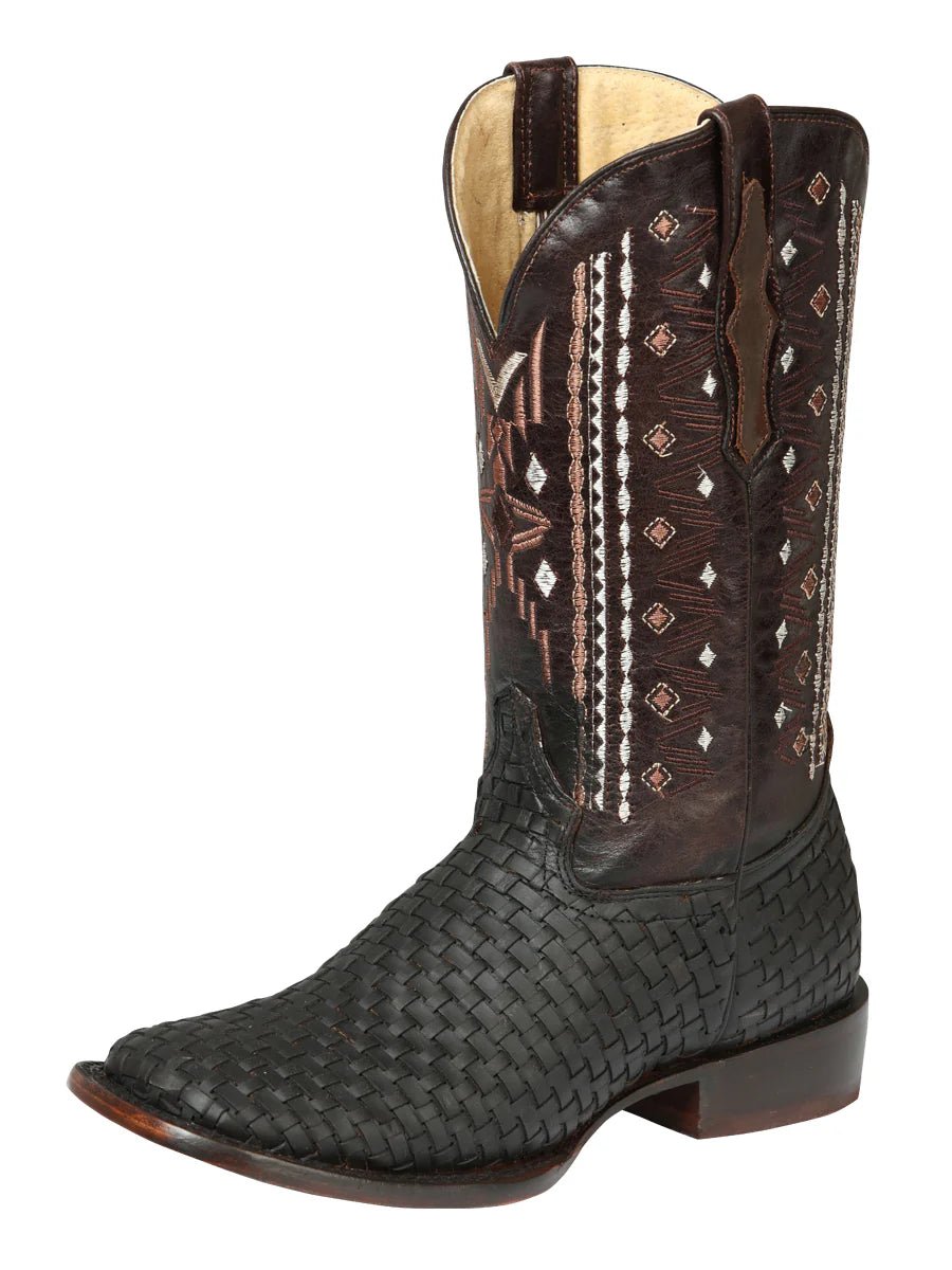 El General Men's Leather Rodeo Boots Petatillo–Crazy Brown 44861 - OriginalWestern.com