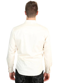 El General Men’s Long Sleeve Snap Button Western Shirt - Beige 45617 - OriginalWestern.com