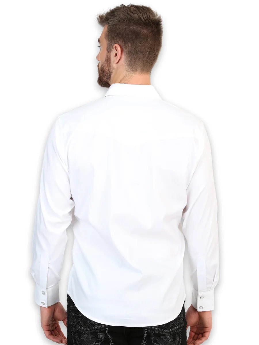 El General Men’s Long Sleeve Snap Button Western Shirt - White 45613 - OriginalWestern.com