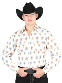 El General Men's Long Sleeve Western Fashion Snap Button Shirt - Brown 44307 - OriginalWestern.com
