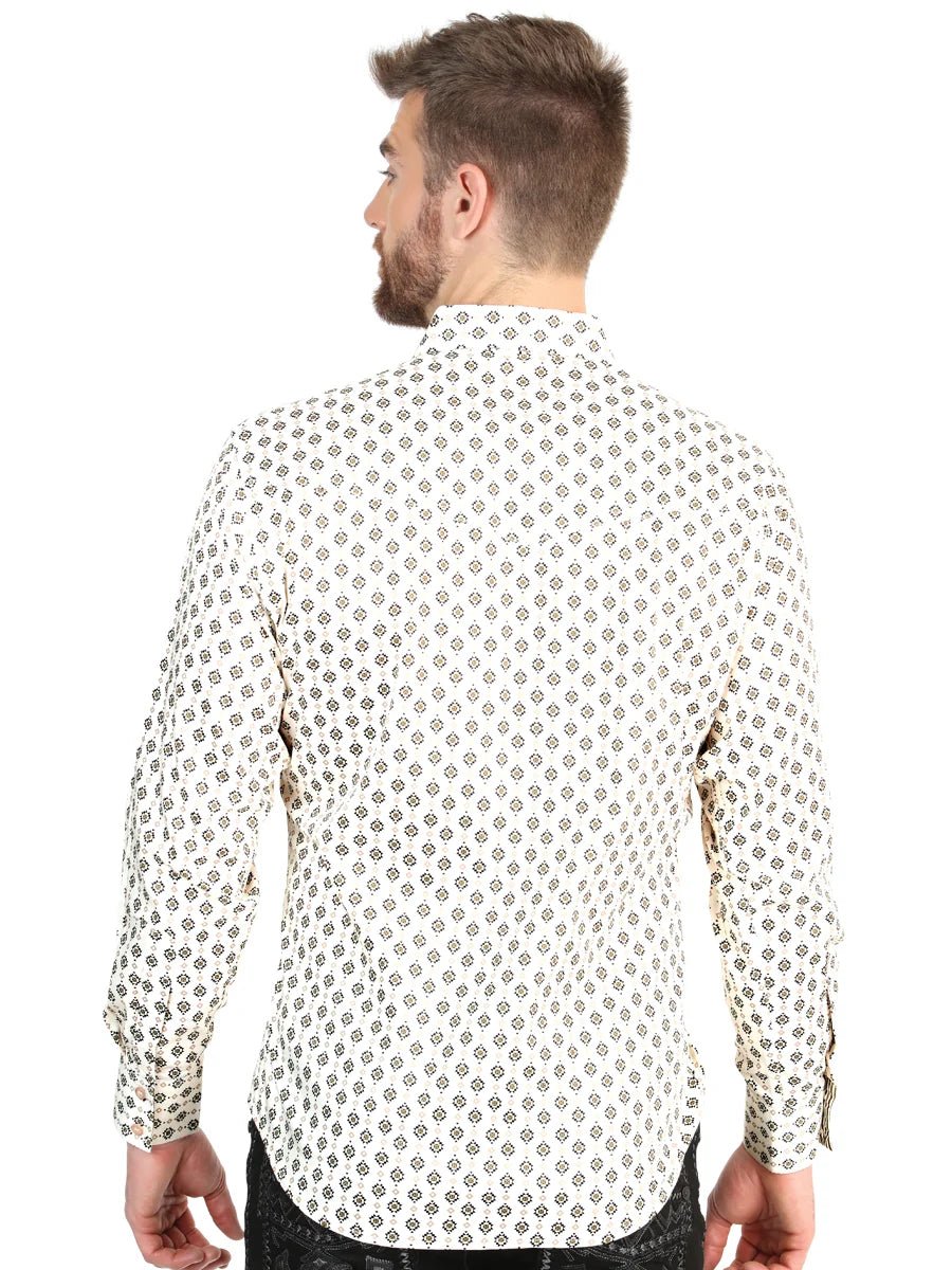 El General Men’s Long Sleeve Western Shirt - Beige 45606 - OriginalWestern.com