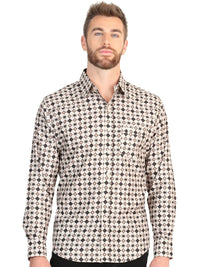 El General Men’s Long Sleeve Western Shirt - Beige 45609 - OriginalWestern.com