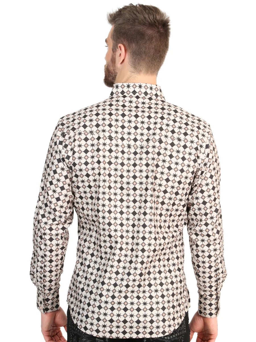 El General Men’s Long Sleeve Western Shirt - Beige 45609 - OriginalWestern.com