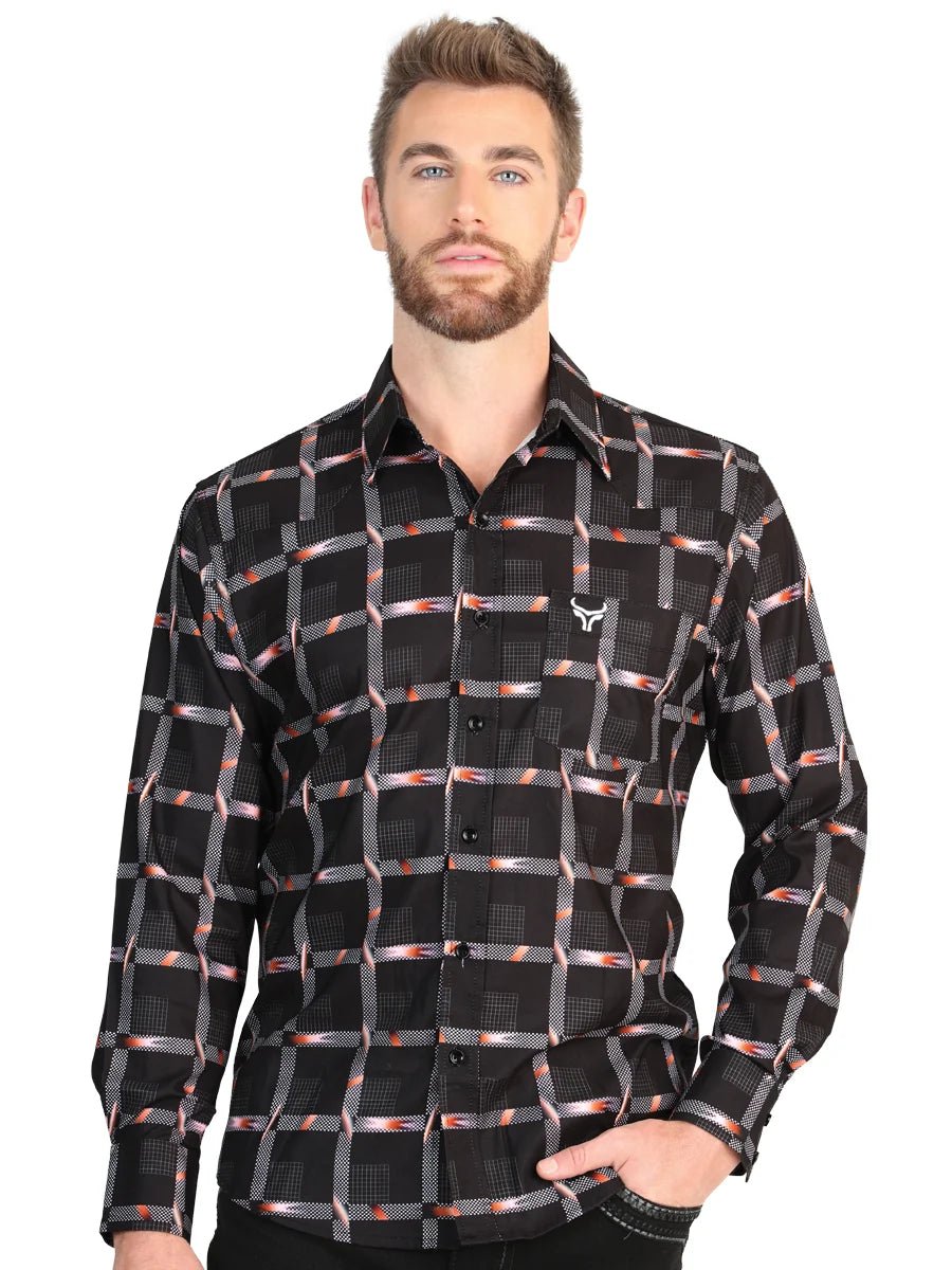 El General Men’s Long Sleeve Western Shirt - Black 45603 - OriginalWestern.com