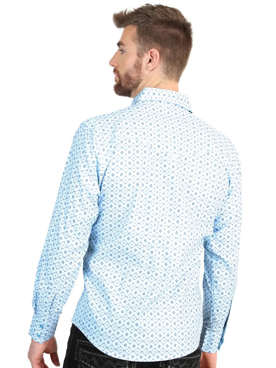 El General Men’s Long Sleeve Western Shirt - Blue 45600 - OriginalWestern.com