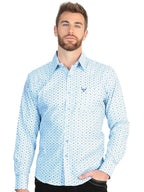 El General Men’s Long Sleeve Western Shirt - Blue 45600 - OriginalWestern.com