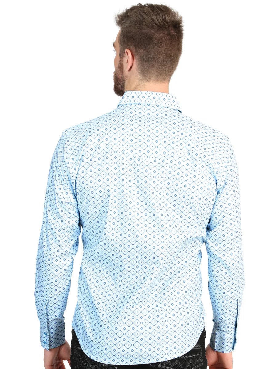 El General Men’s Long Sleeve Western Shirt - Blue 45600 - OriginalWestern.com