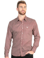 El General Men’s Long Sleeve Western Shirt - Burgundy 45604 - OriginalWestern.com