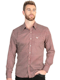 El General Men’s Long Sleeve Western Shirt - Burgundy 45604 - OriginalWestern.com