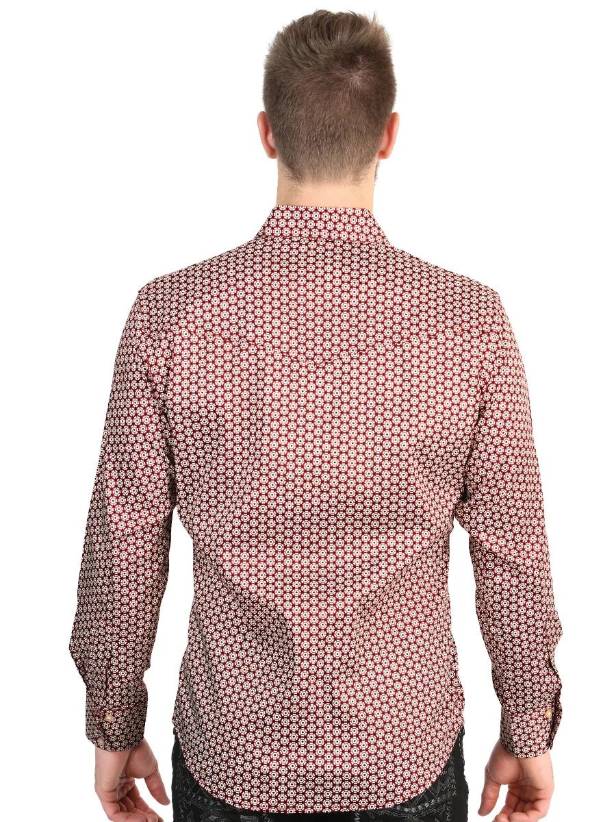 El General Men’s Long Sleeve Western Shirt - Burgundy 45604 - OriginalWestern.com