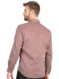 El General Men’s Long Sleeve Western Shirt - Burgundy 45604 - OriginalWestern.com