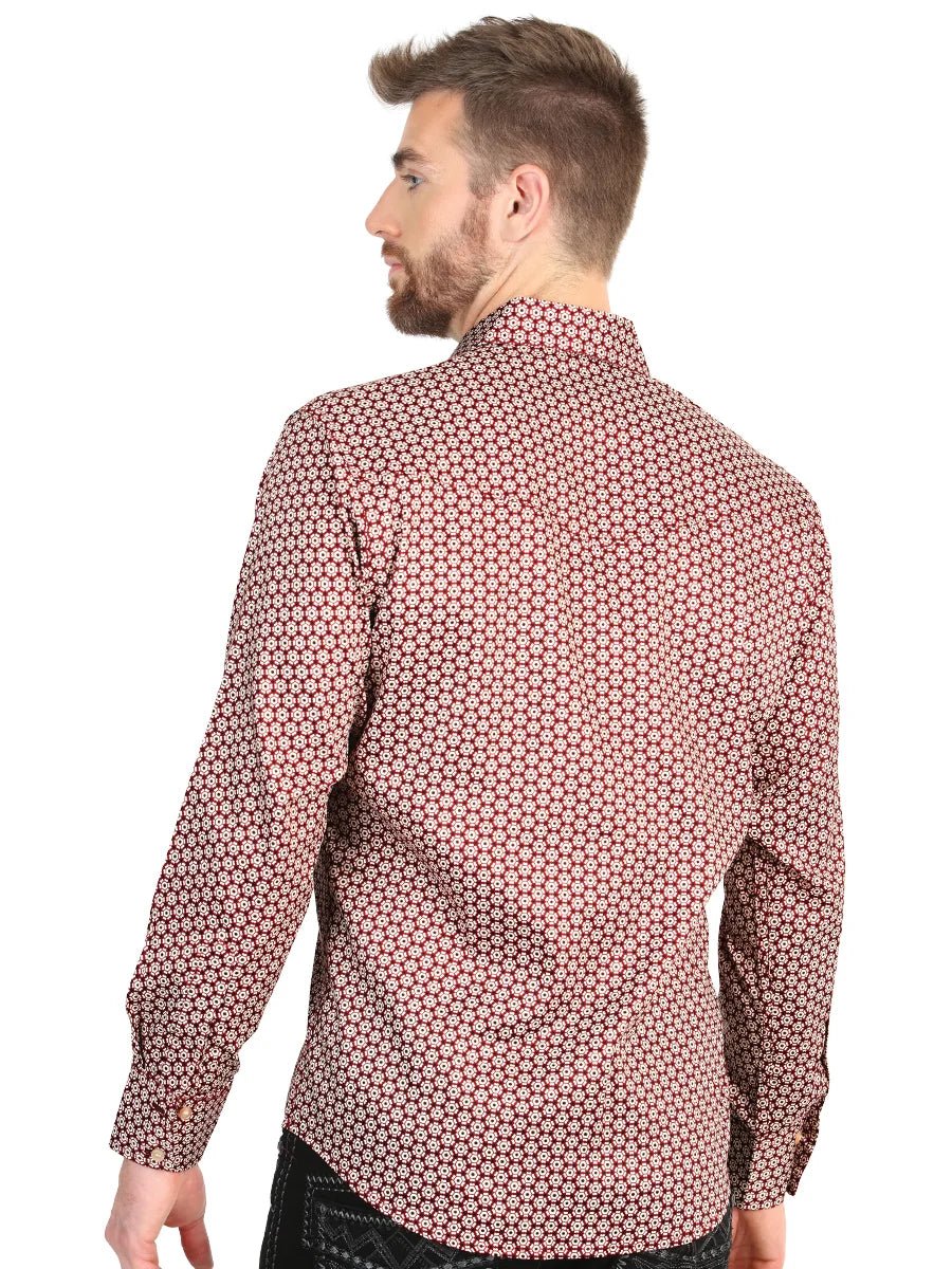 El General Men’s Long Sleeve Western Shirt - Burgundy 45604 - OriginalWestern.com