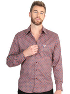 El General Men’s Long Sleeve Western Shirt - Burgundy 45608 - OriginalWestern.com