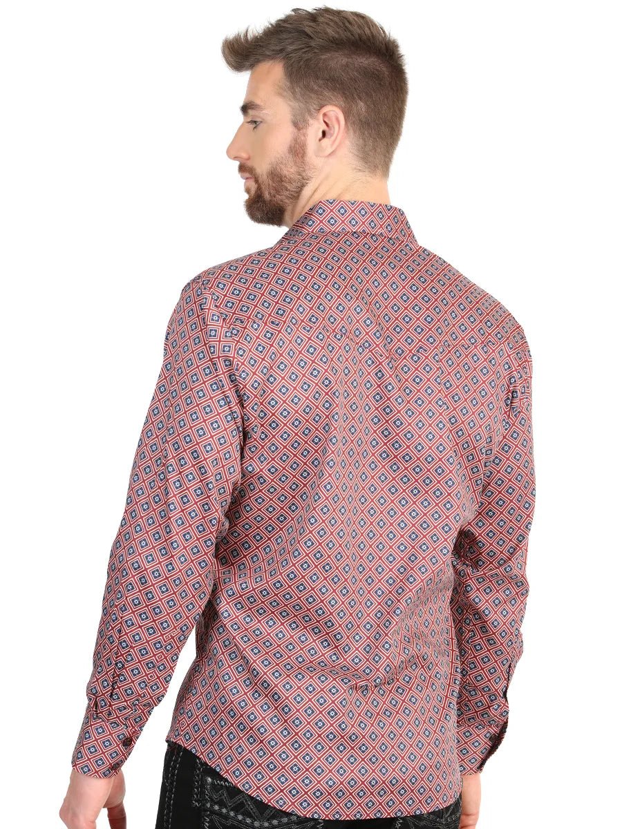 El General Men’s Long Sleeve Western Shirt - Burgundy 45608 - OriginalWestern.com