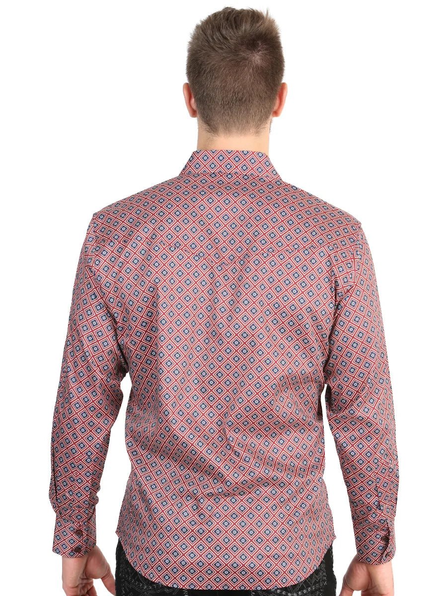 El General Men’s Long Sleeve Western Shirt - Burgundy 45608 - OriginalWestern.com
