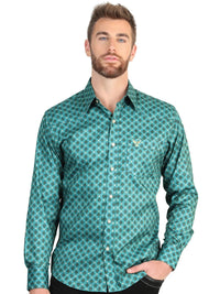El General Men’s Long Sleeve Western Shirt - Mint 45605 - OriginalWestern.com