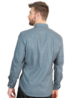 El General Men’s Long Sleeve Western Shirt - Teal 45611 - OriginalWestern.com