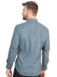 El General Men’s Long Sleeve Western Shirt - Teal 45611 - OriginalWestern.com