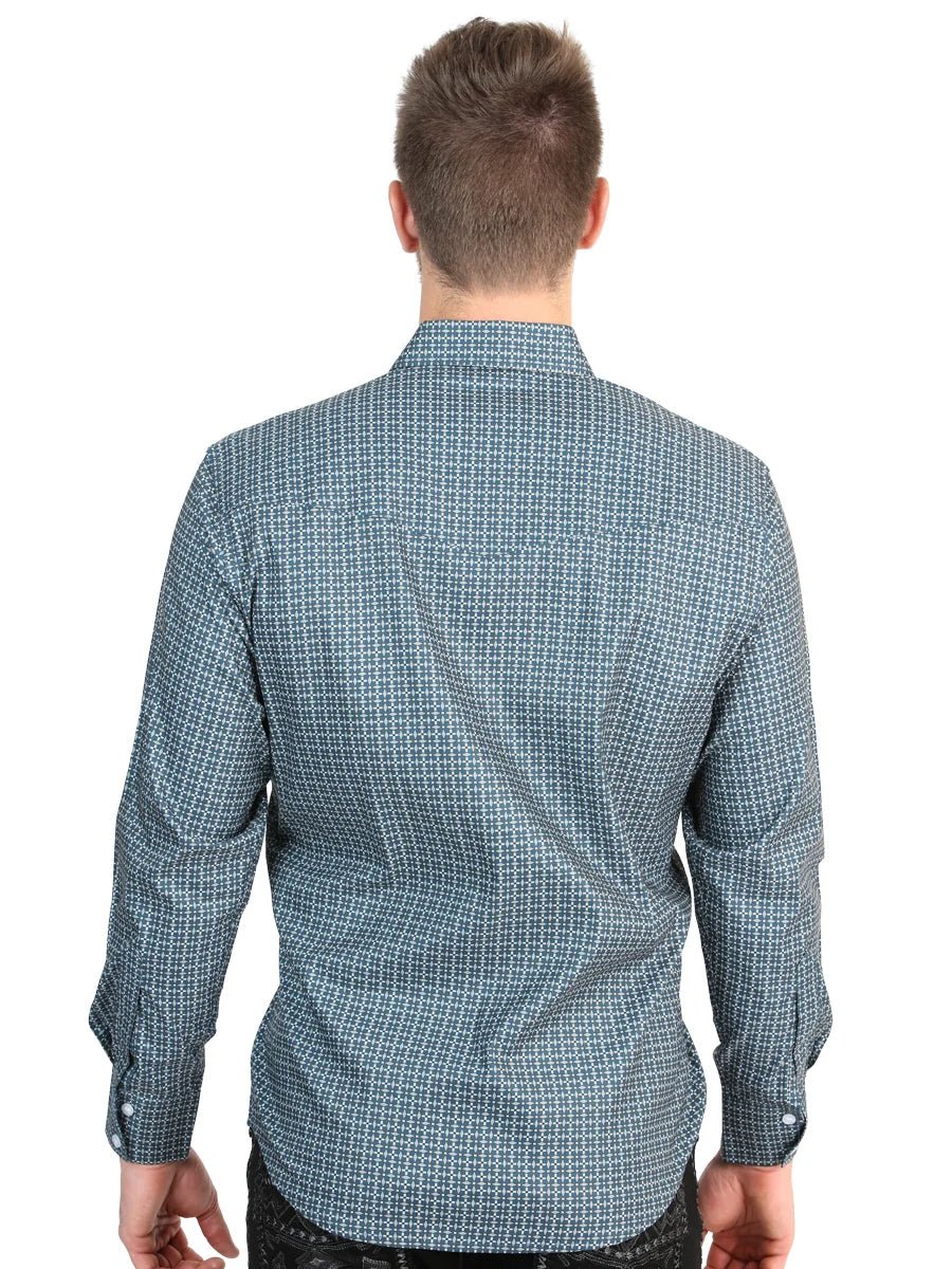 El General Men’s Long Sleeve Western Shirt - Teal 45611 - OriginalWestern.com