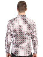 El General Men’s Long Sleeve Western Shirt - White/Red 45610 - OriginalWestern.com