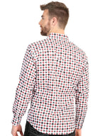 El General Men’s Long Sleeve Western Shirt - White/Red 45610 - OriginalWestern.com